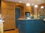 Kitchen - Stained and Glazed Maple with Painted and Rub Thru on Island